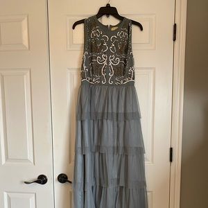 ASOS grey maxi occasion dress with sequin details